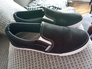 Mens Soulcal & Co California Sunrise Slip Ons Size 7 Black & White VGC - Picture 1 of 11