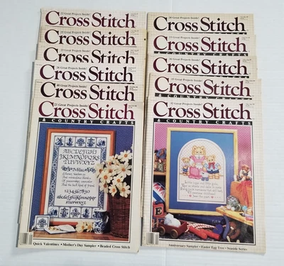 Vintage Cross Stitch & Country Crafts magazine Lot 11 1986-1989 - Image 1 of 4
