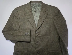 Ermenegildo Zegna Mens Size 40R 100% Wool Green Plaid Blazer - Picture 1 of 17