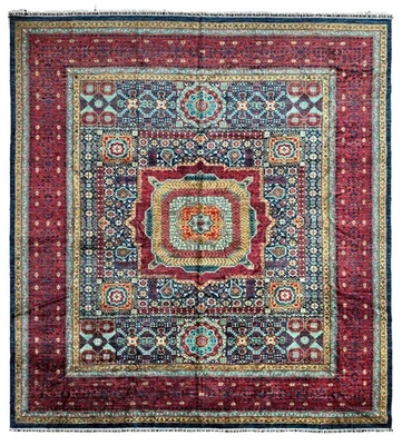 Hand-Knotted Mamluk Wool Rug 8'4"x9'9" – Intricate Geometric Masterpiece (77) - Image 1 of 4