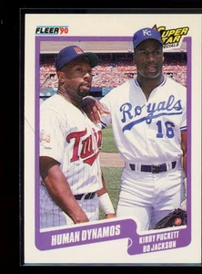 1990 Fleer Canadian #635 Human Dynamos (Kirby Puckett / Bo Jackson) - Picture 1 of 2