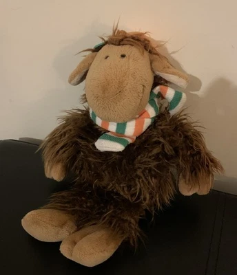 Vintage Nici Irish Brown Sheep Soft Toy Plush Hat & Scarf 10” Used RARE - Image 1 of 4