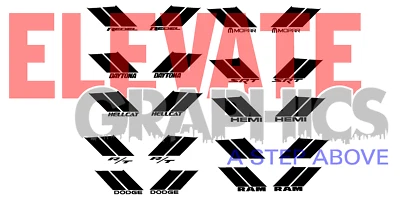 2000-2025 Para Dodge Ram 1500 Calcomanías Laterales Hash Mark Rayas Gráficos Doble Barra Foto 1 de 4