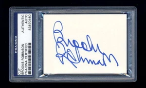 BROOKS ROBINSON SIGNED MINT CUT PSA/DNA SLABBED AUTOGRAPHED HOF ORIOLES MVP WSC - Picture 1 of 1