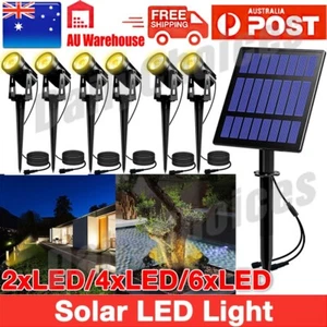 Solar Spot Lights LED Garden Outdoor Pathway Lawn Fence Lamp Spotlight Light AU - Picture 1 of 16