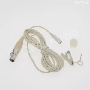 Beige ME2 Lapel Microphones for Shure SLX ULX Wireless Lavalier Mic System 4Pin - Picture 1 of 6