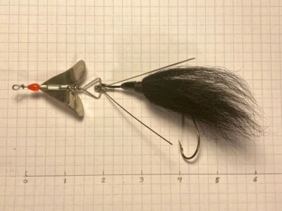 Señuelo de pesca Floyd's BUZZER Blue Fox NEGRO hecho en EE. UU. 6" aparejos giratorios de colección Foto 1 de 3