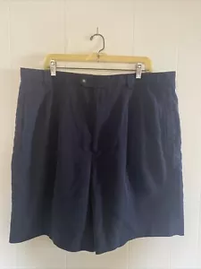 Cutter & Buck Mens Size 42T Navy Blue Pleated Front Pockets Golf Shorts EUC - Picture 1 of 10