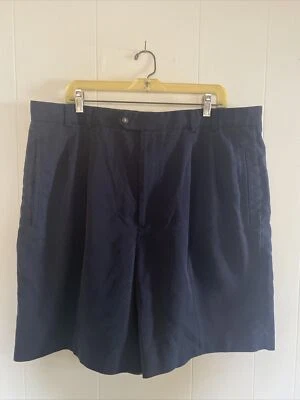 Cutter & Buck Mens Size 42T Navy Blue Pleated Front Pockets Golf Shorts EUC - Image 1 of 4