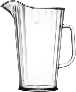 Elite Premium Clear Polycarbonate 4 Pint Jug Reusable Water Juice Beer Pitcher - Picture 1 of 12