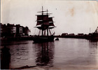 Pays Bas, Voilier dans un port, Vintage print, ca.1880 Tirage vintage tirage d