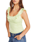 FREE PEOPLE Womens Crop Top Stay With You Stylish Citrine Lime Size XS OB877770