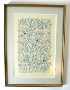 MARY LOU COOK Calligraphy, Edward Gibbon on Freedom / 1983 - Picture 1 of 7
