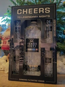 Three Sixty Vodka 3,0 L Flasche inkl. 4 Markengläser 37,5% Vol. Party Magnum OVP - Bild 1 von 1