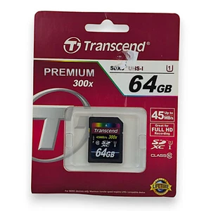 Transcend 64GB SDXC Class10 UHS I, 300X 64GB SDXC UHS Class 10 Memory Card - Picture 1 of 2