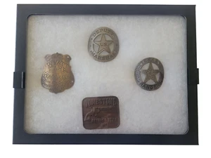 Collector Gun Butt Tag Badge Gift Set Wyatt Earp Texas Rangers Deputy Marshal - Picture 1 of 18