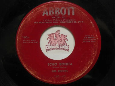 Jim Reeves - Echo Bonita / Then I'll Stop Loving You, 45 RPM Fair/Low (X4)  - Image 1 of 2
