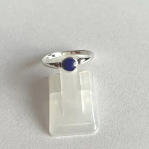 Silberring 925 Silber m. nachgeb. Lapislazuli, schlicht, rund, Gr. 44 - Gr. 66 - Bild 1 von 12