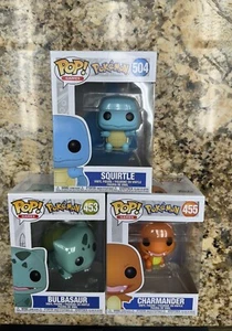 Funko Pop Pokemon Starter #453 #455 #504 Squirtle Charmander Bulbasaur - Picture 1 of 2
