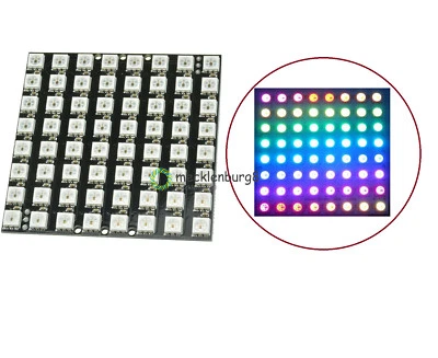 Black WS2812 8x8 64 Bit Matrix 5050 LED RGB Full-Color Black Board for Arduino - Bild 1 von 4