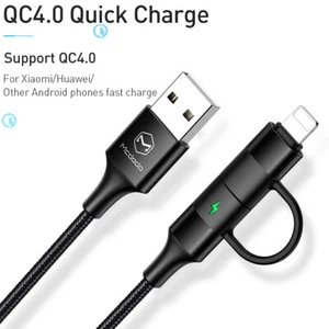Mcdodo Apple&Type C USB Charger Cable 2in1 for iPhone Xs 8 7 Samsung Huawei - Zdjęcie 1 z 11