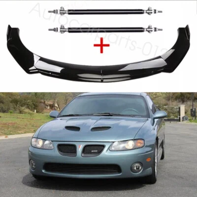 For Pontiac GTO 2004 2005 2006 Front Bumper Lip Splitter Spoiler w/ Strut Rods Foto 1 de 4