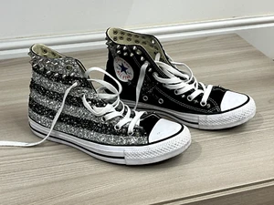 CONVERSE ALL STAR CHUCK TAYLOR PERSONALIZZATE BRILLANTINI E BORCHIE DONNA N.38 - Foto 1 di 4