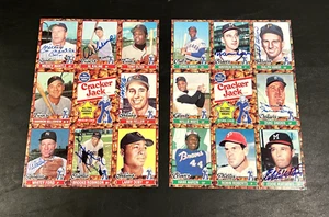Hojas de tarjetas Cracker Jacks Topps 1982 sin cortar firmadas a mano Mantle Kaline Feller Ford - Imagen 1 de 13