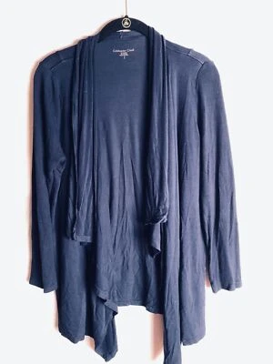 Cárdigan Coldwater Creek Drape para mujer pequeño azul viscosa elástico manga larga Foto 1 de 4