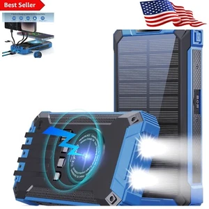 Shockproof 36000mAh Power Bank with Wireless Charging - Dual Flashlights, Solar - Picture 1 of 11