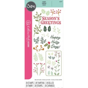 Juego de estampillas transparentes Sizzix (29PK) - Happy Holly Days de Catherine Pooler 666729 - Imagen 1 de 4