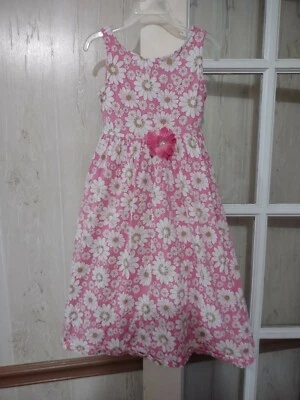 Sweet Potatoes girls sun dress floral sleeveless tie pink white vintage size 6X - Image 1 of 4