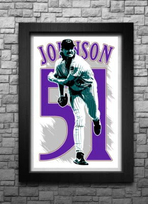 RANDY JOHNSON art print/poster ARIZONA DIAMONDBACKS FREE S&H! JERSEY B2G2 - Image 1 of 4