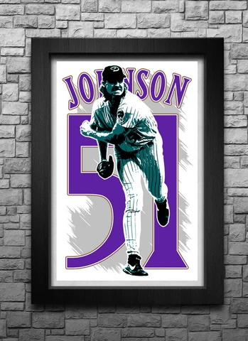 RANDY JOHNSON art print/poster ARIZONA DIAMONDBACKS FREE S&H! JERSEY Cover