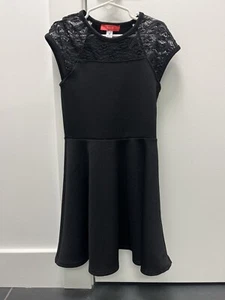 Aqua Girls Black dress with lace accents size small - Picture 1 of 5
