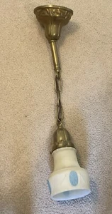 Vintage Brass Hanging Ceiling Light Fixture 21.5" - Picture 1 of 9