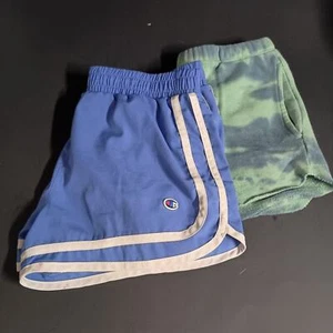 GIRLS BUNDLE-2 Pairs of Athletic Shorts SZ M blue/tie dye - Picture 1 of 8