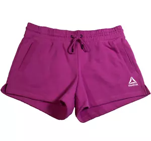 Reebok Womens Shorts Sz M Relaxed Fit Purple Pink Pockets Drawstring Waist NWT - Picture 1 of 14