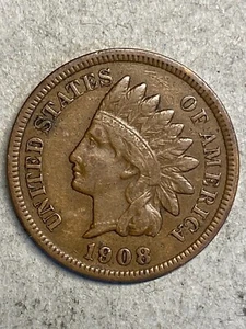 1908-S Indian Head Cent  XF Key Date!! - Picture 1 of 2