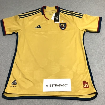 Adidas AUTÉNTICA MLS Real Salt Lake RSL 23-24 Camiseta de Fútbol Amarilla GRANDE $150 Foto 1 de 4