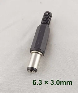 DC Power 6.3mm x 3.0 mm Male Plug Connector Adapter CCTV Charger Plastic Black - Picture 1 of 5