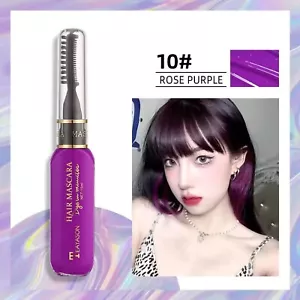 Girls Hair Chalk Temporary Hair Color Comb Hair Dye Mascara Rose Purple #10 - Picture 1 of 5