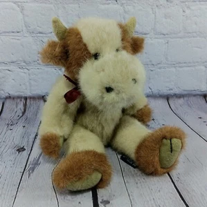 Vintage 1985-97 The Boyds Collection Jointed Plush Cow 12" Brown - Picture 1 of 11