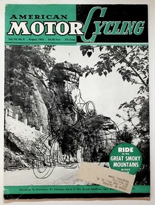 Vintage August 1953 American Motorcycling Magazine Ride Great Smoky Mountains - Picture 1 of 4
