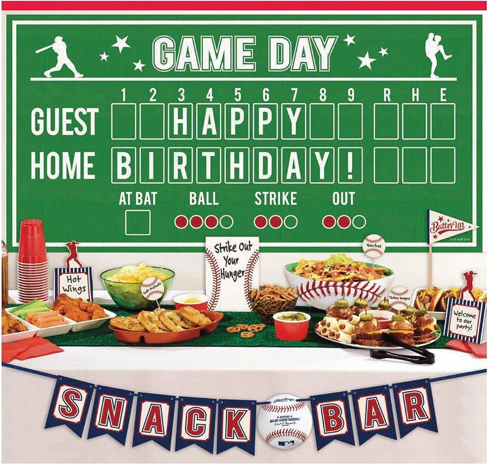Rawlings MLB Pro Baseball Sports Theme Party Buffet Decorating Kit - Image 1 of 1