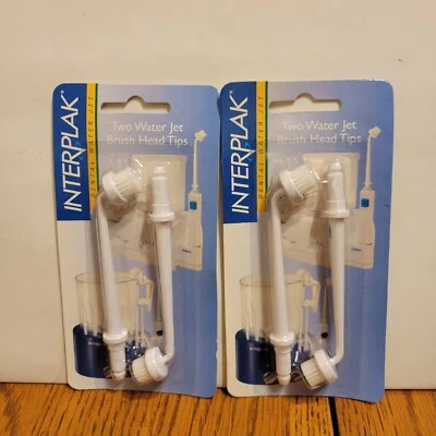Interplak Dental Water Replacement Jet Brush Head Tips WJBT2BC Two 2 Packs NEW - Image 1 of 2