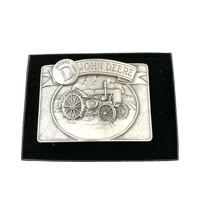 John Deere 1988 Model D Tractor Moline Illinois Metal Rectangle Belt Buckle - Image 1 of 4