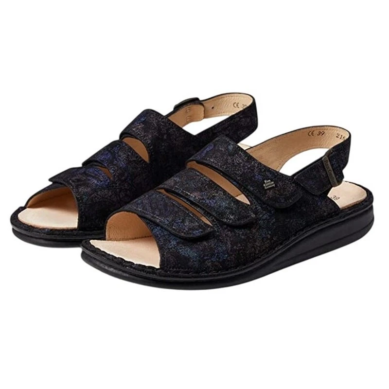 Finn Comfort Women's Sylt Sandals - Black Nubuck, EU 40, Comfortable Casual Sandals