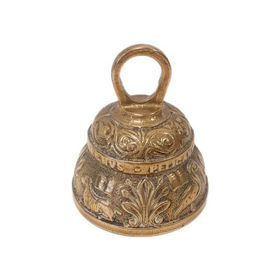 Brass Sanctuary Hanging Church Bell Antique Vintage, Pelicanus Leo Aquila Acnvs - Image 1 of 4