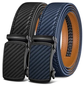 Men Belts 2 Pack,Ratchet Sliding Belt Adjustable For Gift Mens Dress Casual 1... - Picture 1 of 7